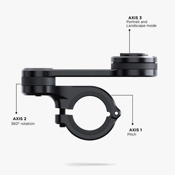 Super-stable 3-axis 360° adjustment