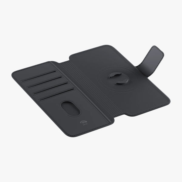 Magnetic flip cover with card storage