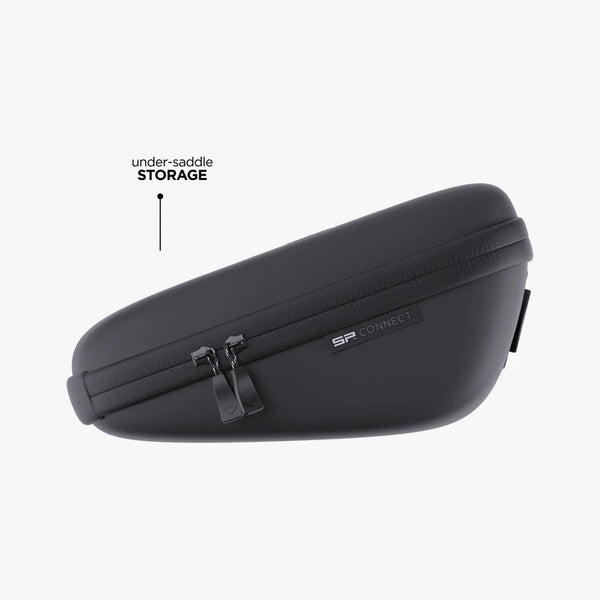 Under-saddle storage for essential tools