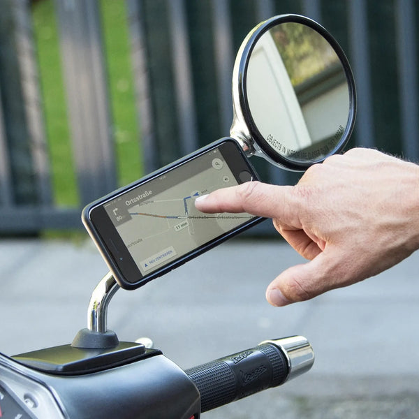 Smartphone mounting on mirrors and tubes